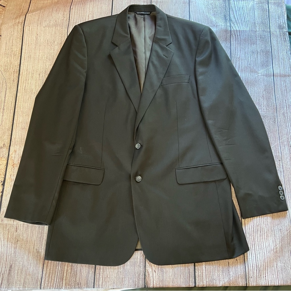 Vintage Paul Dione Men's Blazer Jacket Sport Coat Dark Gray 100% Wool Size‎ 46XL
